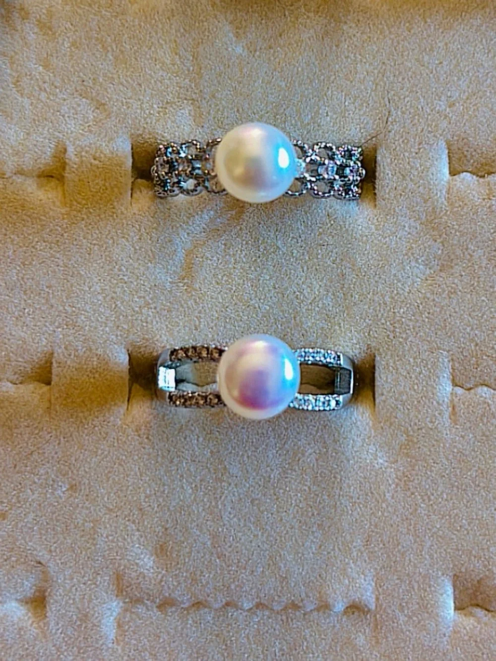 Elegant Pearl Rings with 925 Sterling Silver Band | White | Pink | Freshwater